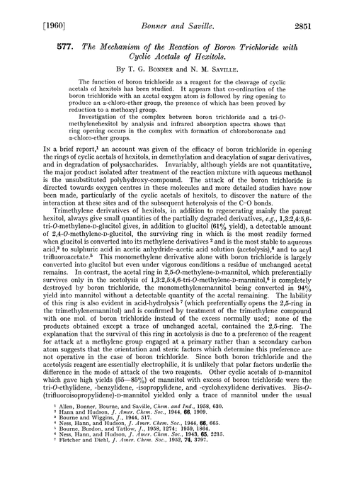 577. The mechanism of the reaction of boron trichloride with cyclic acetals of hexitols