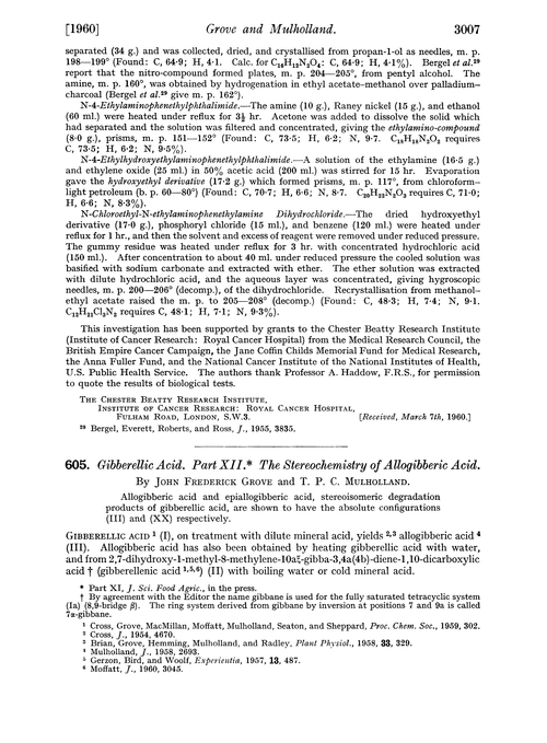 605. Gibberellic acid. Part XII. The stereochemistry of allogibberic acid