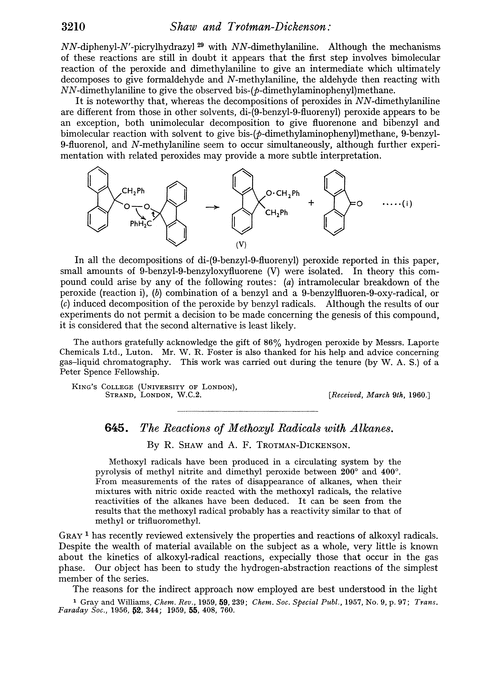 645. The reactions of methoxyl radicals with alkanes