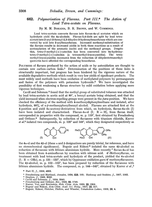 662. Polymerisation of flavans. Part III. The action of lead tetra-acetate on flavans