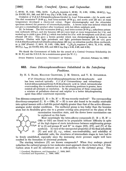 663. Some dibenzophenanthrenes substituted in the interfering positions