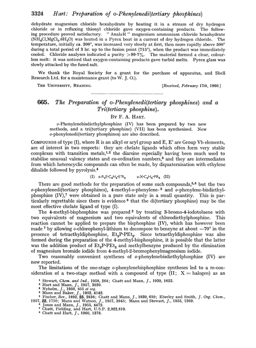 665. The preparation of o-phenylenedi(tertiary phosphines) and a tri(tertiary phosphine)