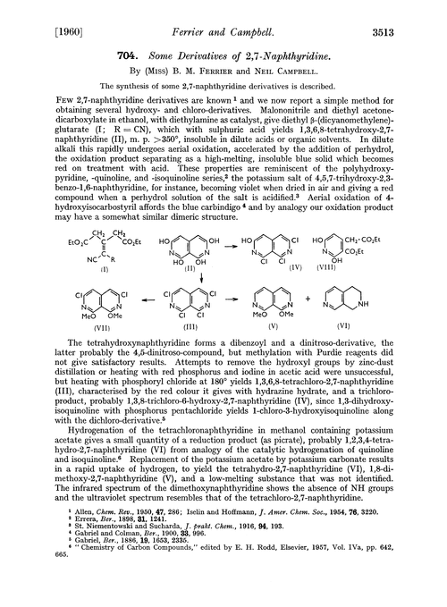 704. Some derivatives of 2,7-naphthyridine