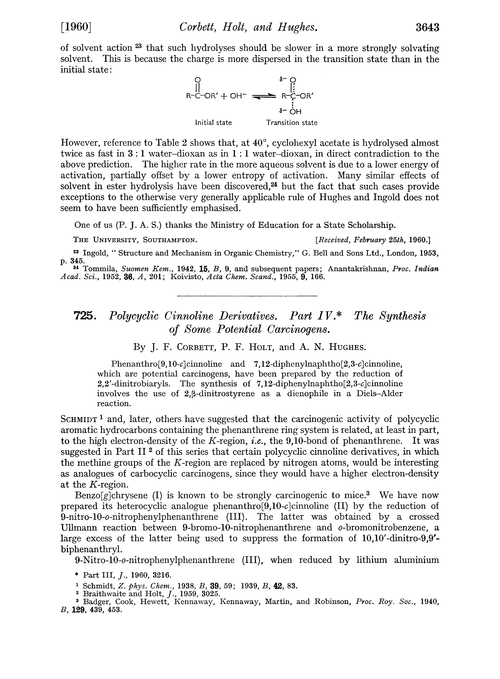 725. Polycyclic cinnoline derivatives. Part IV. The synthesis of some potential carcinogens