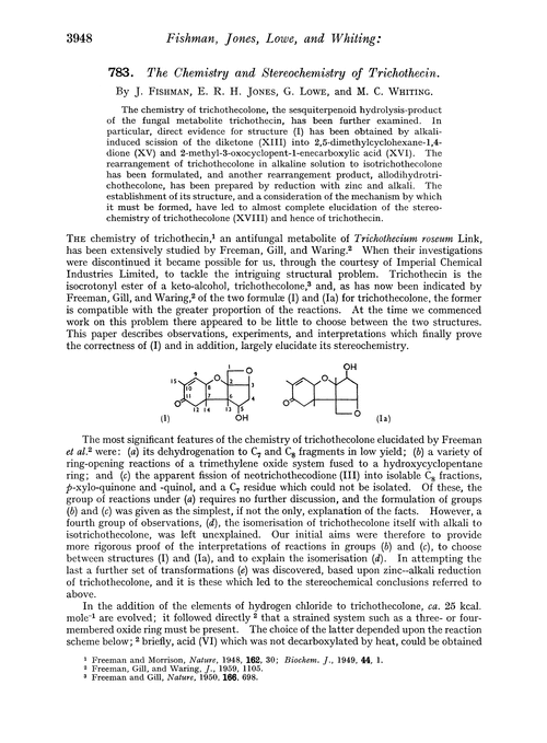 783. The chemistry and stereochemistry of trichothecin