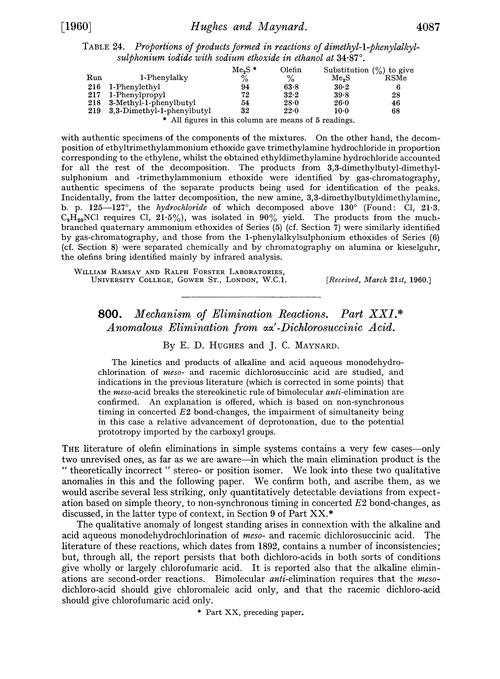 800. Mechanism of elimination reactions. Part XXI. Anomalous elimination from αα′-dichlorosuccinic acid