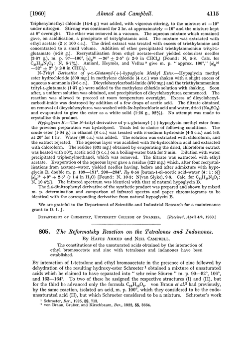 805. The reformatsky reaction on the tetralones and indanones