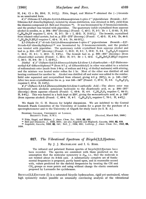 817. The vibrational spectrum of bicyclo[2,2,2]octane