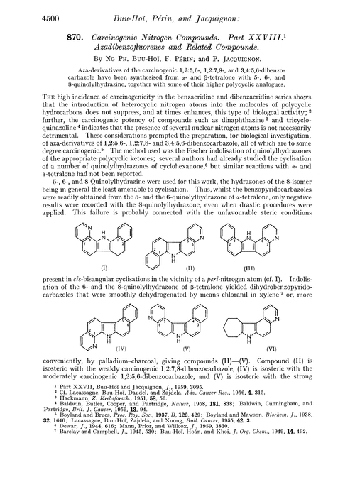 870. Carcinogenic nitrogen compounds. Part XXVIII. Azadibenzofluorenes and related compounds