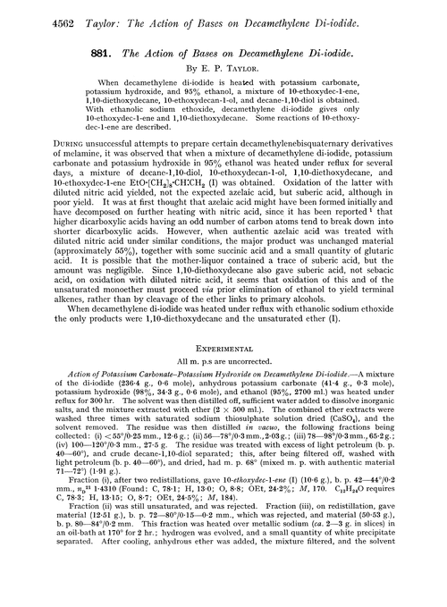 881. The action of bases on decamethylene di-iodide