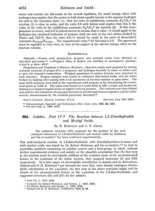 884. Indoles. Part IV. The reaction between 1,3-dimethylindole and mesityl oxide
