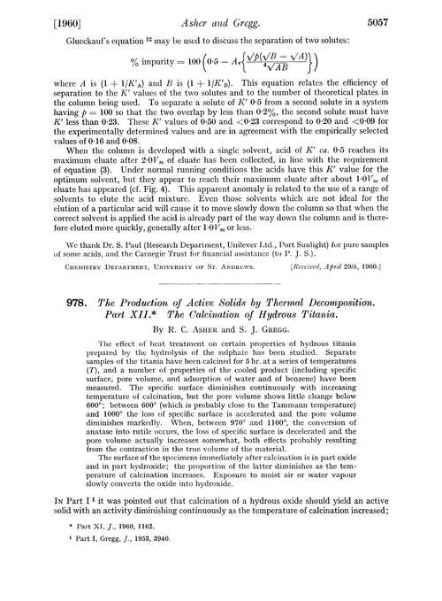 978. The production of active solids by thermal decomposition. Part XII. The calcination of hydrous titania