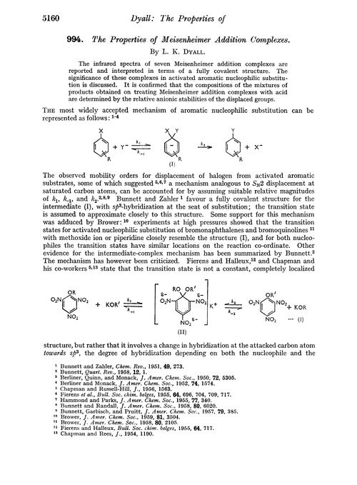 994. The properties of Meisenheimer addition complexes