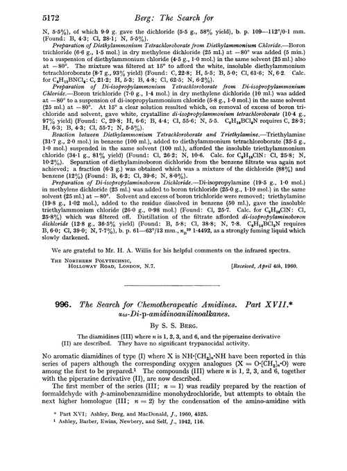 996. The search for chemotherapeutic amidines. Part XVII. αω-Di-p-amidinoanilinoalkanes
