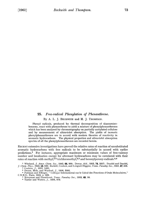 15. Free-radical phenylation of phenanthrene