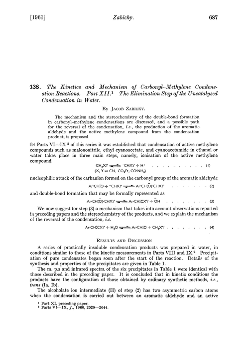 138. The kinetics and mechanism of carbonyl–methylene condensation reactions. Part XII. The elimination step of the uncatalysed condensation in water