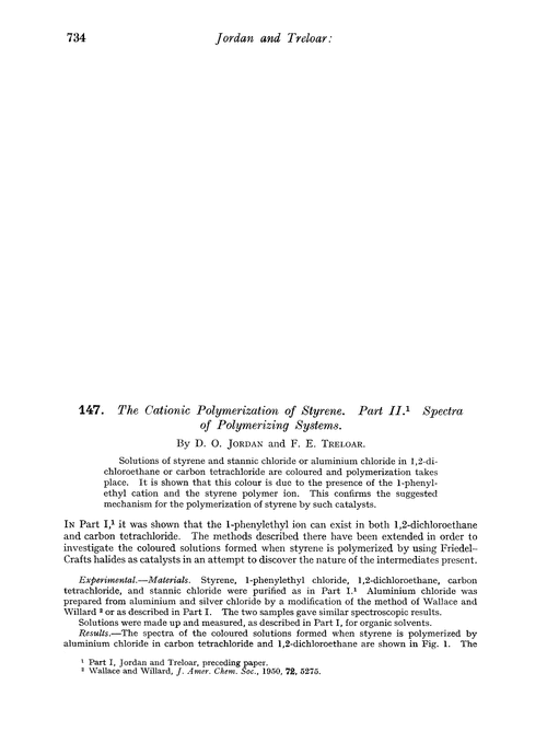 147. The cationic polymerization of styrene. Part II. Spectra of polymerizing systems
