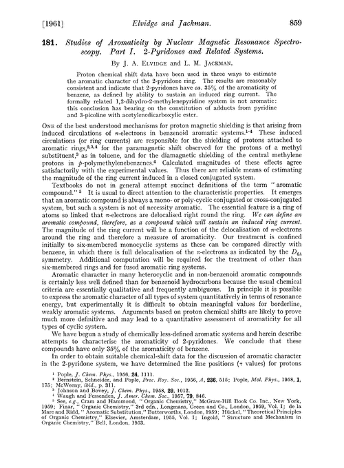 181. Studies of aromaticity by nuclear magnetic resonance spectroscopy. Part I. 2-Pyridones and related systems