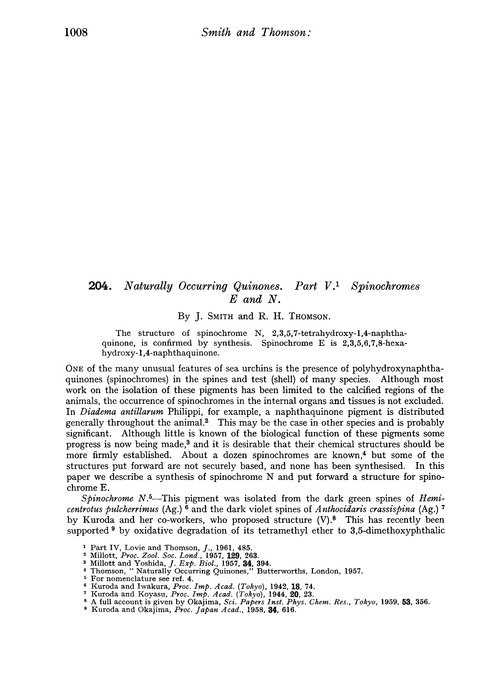 204. Naturally occurring quinones. Part V. Spinochromes E and N