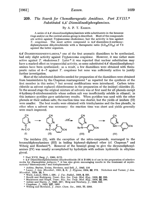 209. The search for chemotherapeutic amidines. Part XVIII. Substituted 4,4′-diamidinodiphenylamines