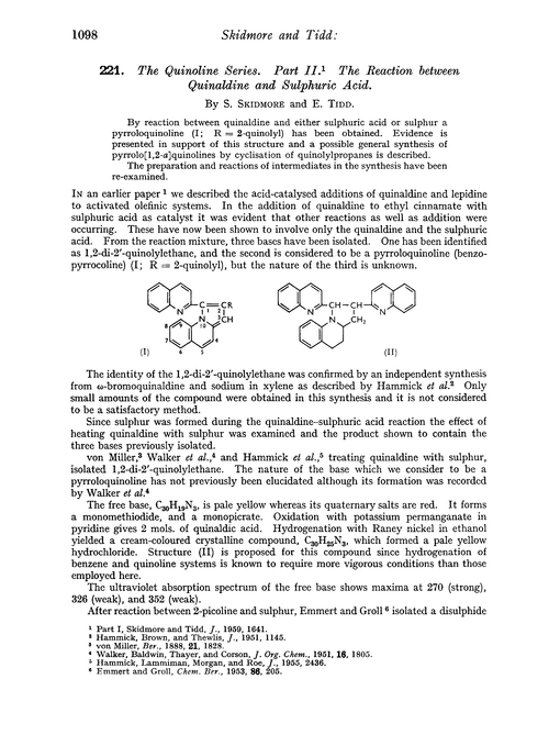 221. The quinoline series. Part II. The reaction between quinaldine and sulphuric acid