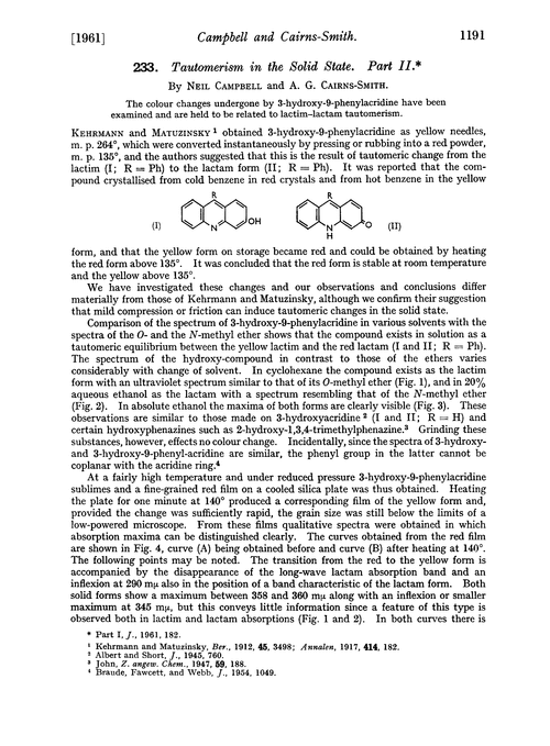 233. Tautomerism in the solid state. Part II
