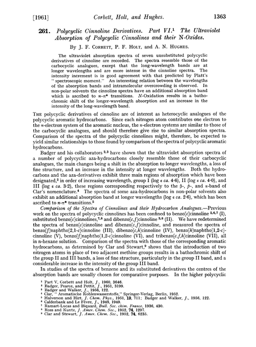 261. Polycyclic cinnoline derivatives. Part VI. The ultraviolet absorption of polycyclic cinnolines and their N-oxides