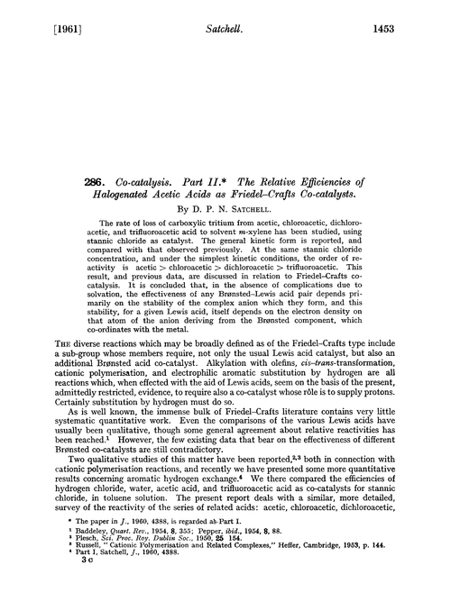 286. Co-catalysis. Part II. The relative efficiencies of halogenated acetic acids as Friedel–Crafts co-catalysts