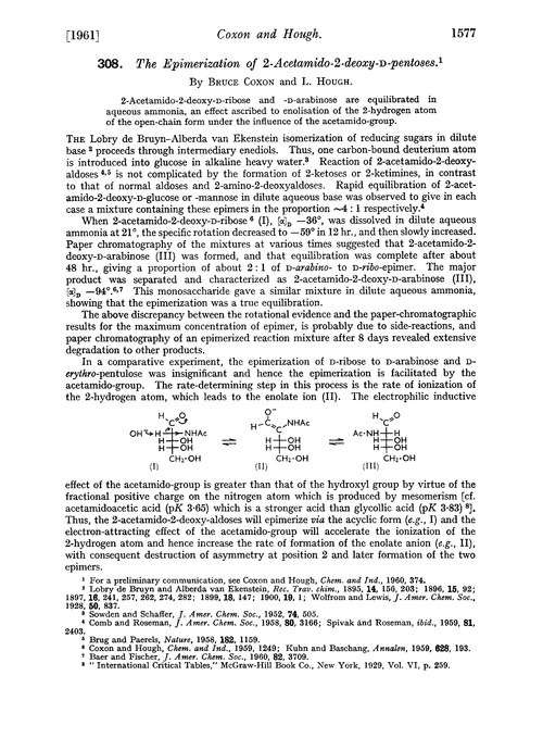 308. The epimerization of 2-acetamido-2-deoxy-D-pentoses