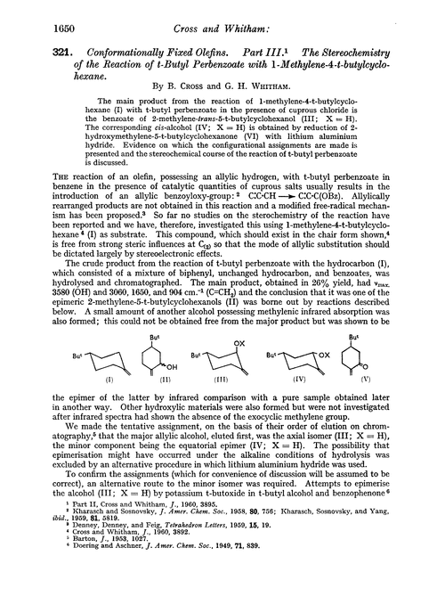 321. Conformationally fixed olefins. Part III. The stereochemistry of the reaction of t-butyl perbenzoate with 1-methylene-4-t-butylcyclo-hexane