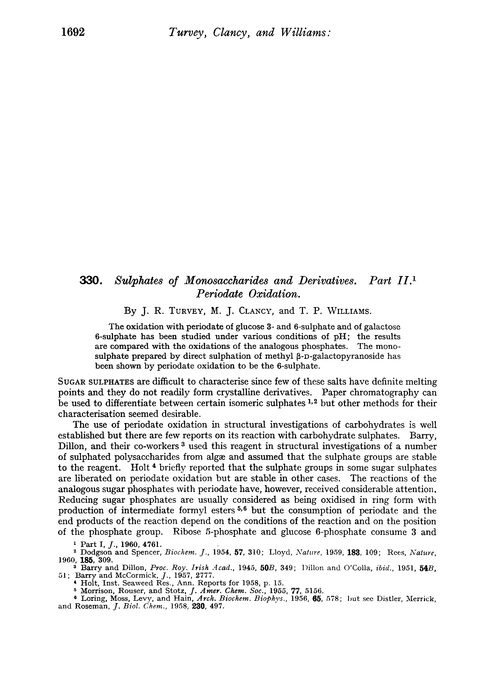 330. Sulphates of monosaccharides and derivatives. Part II. Periodate oxidation