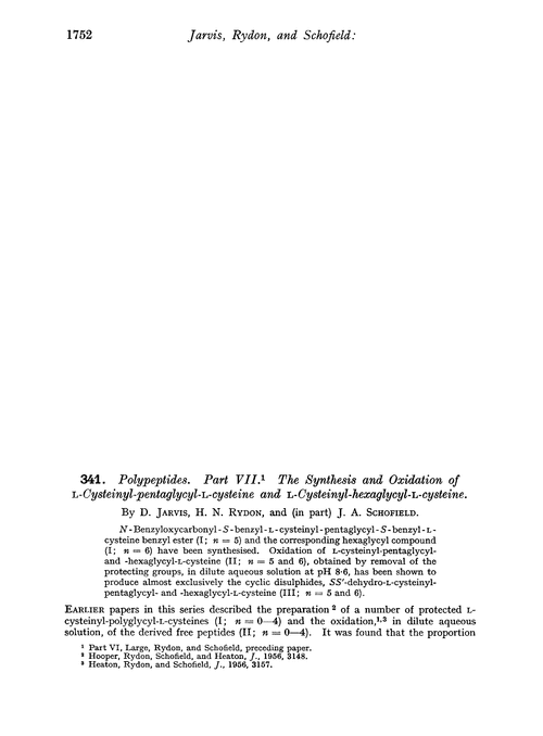 341. Polypeptides. Part VII. The synthesis and oxidation of L-cysteinyl-pentaglycyl-L-cysteine and L-cysteinyl-hexaglycyl-L-cysteine