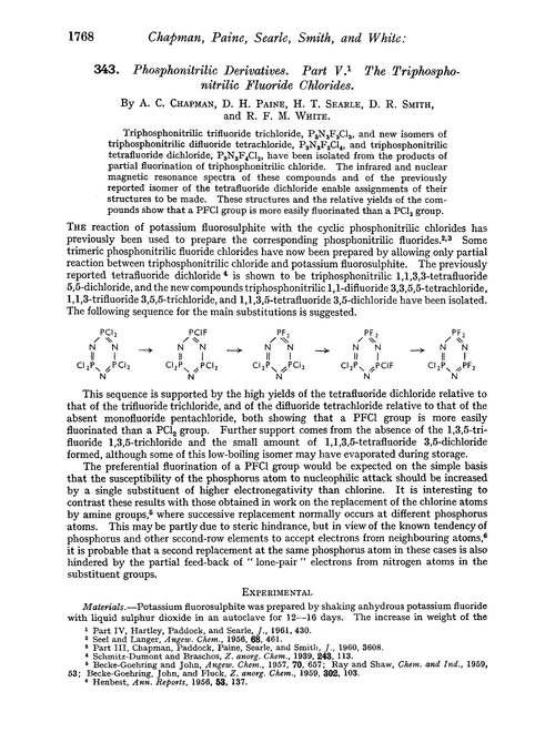 343. Phosphonitrilic derivatives. Part V. The triphosphonitrilic fluoride chlorides