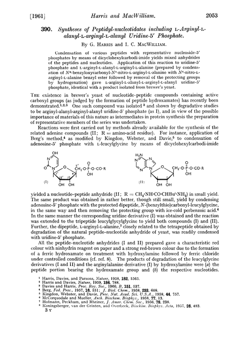 390. Syntheses of peptidyl-nucleotidates including L-arginyl-L-alanyl-L-arginyl-L-alanyl uridine-5′ phosphate