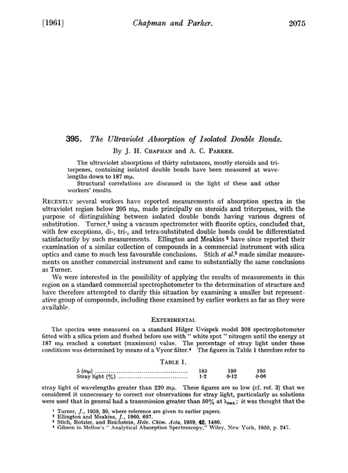 395. The ultraviolet absorption of isolated double bonds