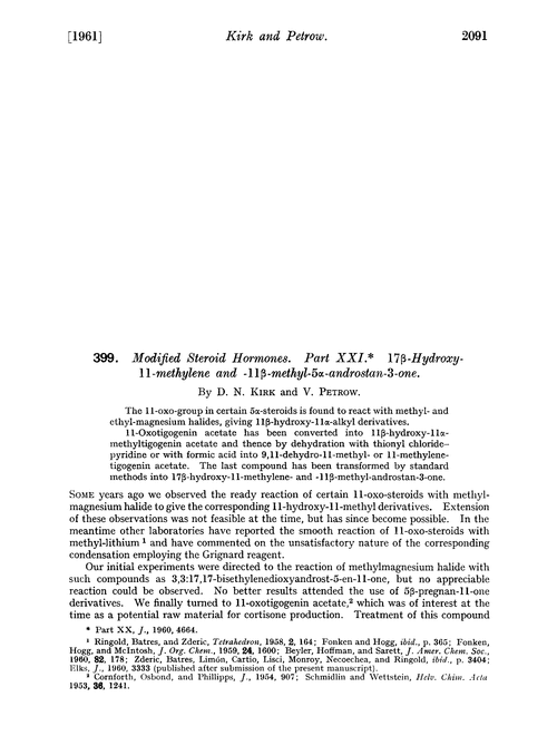 399. Modified steroid hormones. Part XXI. 17β-Hydroxy-11-methylene and -11β-methyl-5α-androstan-3-one