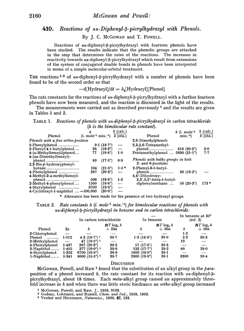 410. Reactions of αα-diphenyl-β-picrylhydrazyl with phenols