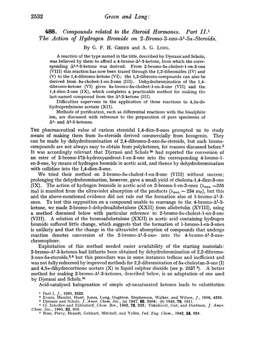 488. Compounds related to the steroid hormones. Part II. The action of hydrogen bromide on 2-bromo-3-oxo-Δ1-5α-steroids