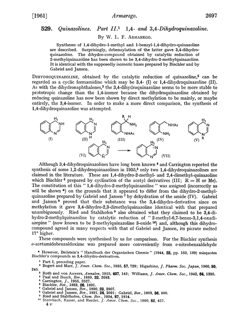 529. Quinazolines. Part II. 1,4- and 3,4-Dihydroquinazoline