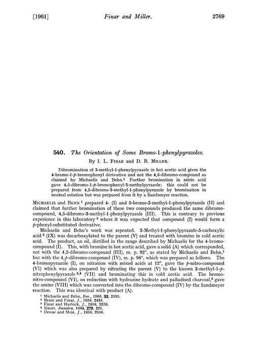 540. The orientation of some bromo-l-phenylpyrazoles