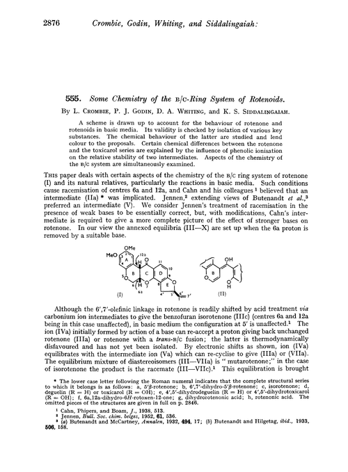 555. Some chemistry of the B/C-ring system of rotenoids