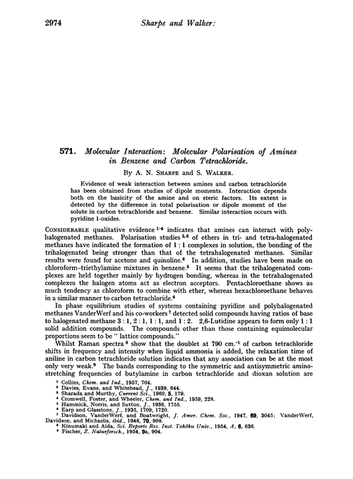 571. Molecular interaction: molecular polarisation of amines in benzene and carbon tetrachloride