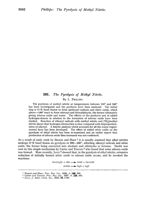 591. The pyrolysis of methyl nitrite