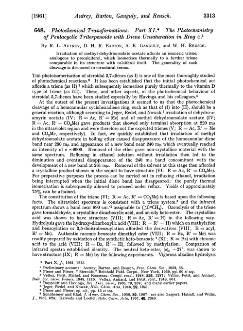 648. Photochemical transformation. Part XI. The photochemistry of pentacyclic triterpenoids with diene unsaturation in ring C