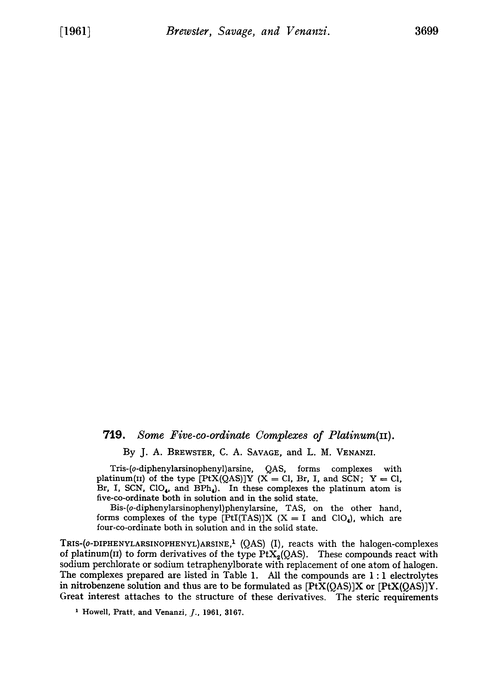 719. Some five-co-ordinate complexes of platinum(II)