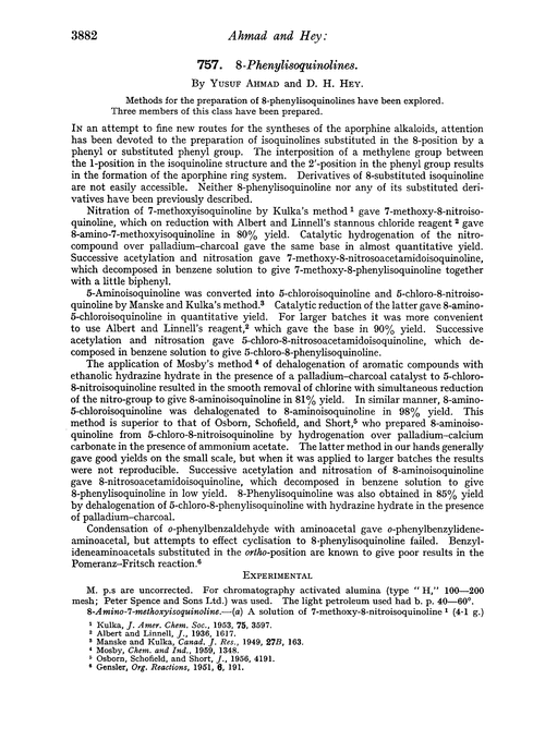 757. 8-Phenylisoquinolines