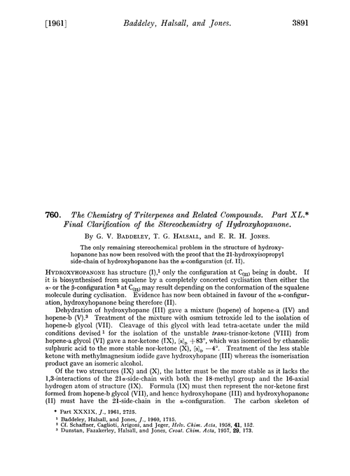 760. The chemistry of triterpenes and related compounds. Part XL. Final clarification of the stereochemistry of hydroxyhopanone
