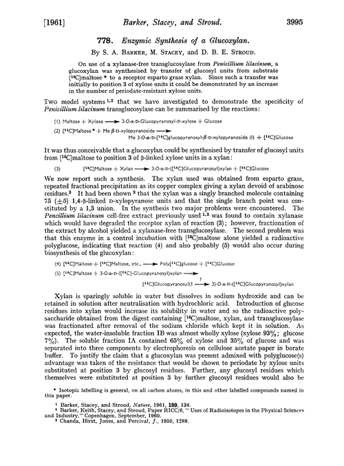 778. Enzymic synthesis of a glucoxylan