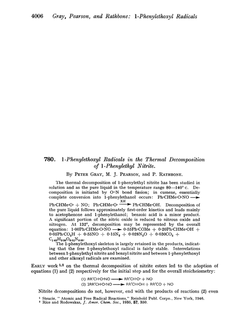 780. 1-Phenylethoxyl radicals in the thermal decomposition of 1-phenylethyl nitrite