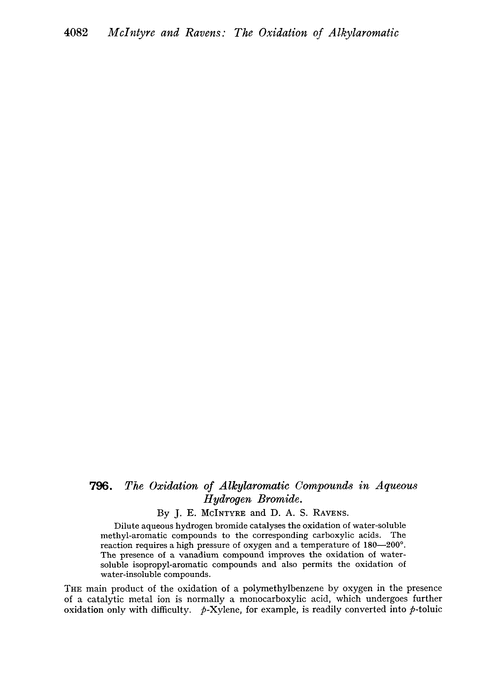 796. The oxidation of alkylaromatic compounds in aqueous hydrogen bromide